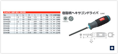 樹脂柄ヘキサゴンドライバ