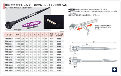 両口ラチェットレンチ